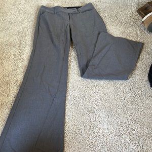 Gray work pants with flare